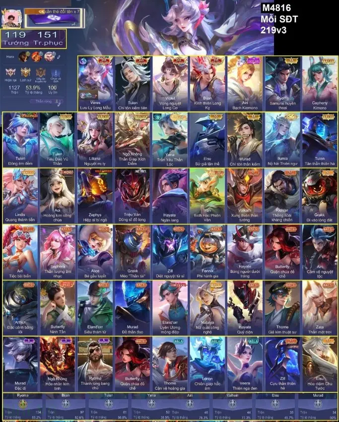 Acc Liên Quân 0 Đồng Vip