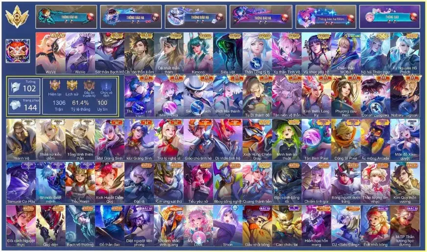 Chọn Acc Liên Quân Free Đăng Nhập Bằng Garena
