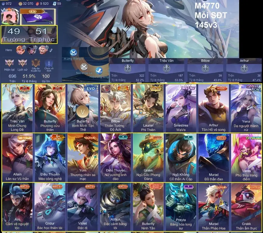 Phân Loại Tài Khoản Garena