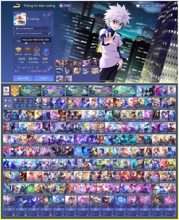 Tặng Acc Liên Quân Garena