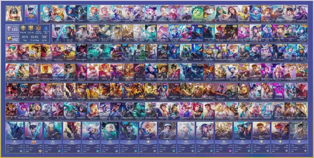Thuê acc liên quân 0đ nhiều tướng vip