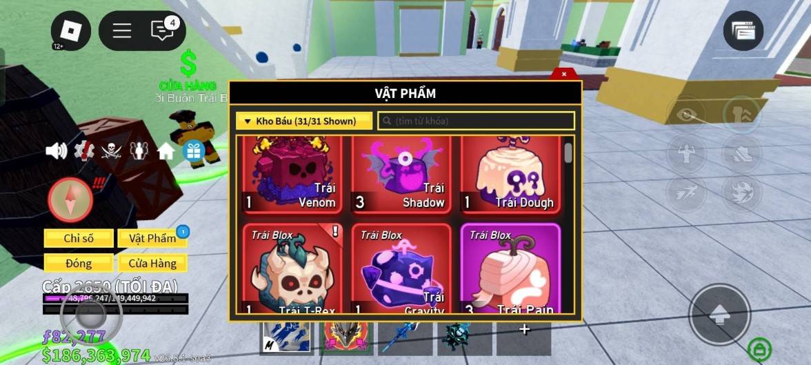 Tặng Acc Blox Fruit Siêu VIP